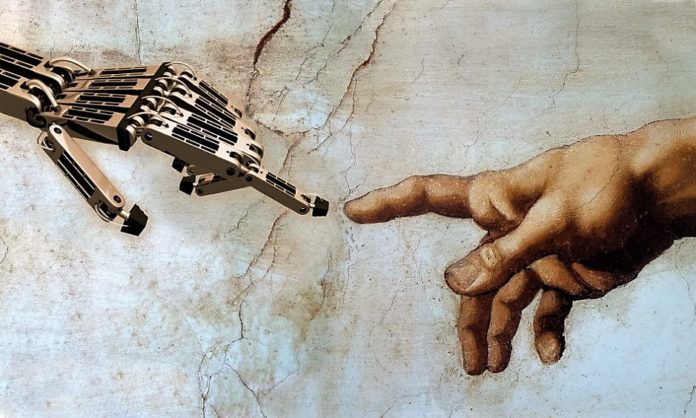 Criação da inteligência artificial - analogia a obra de Michelangelo 