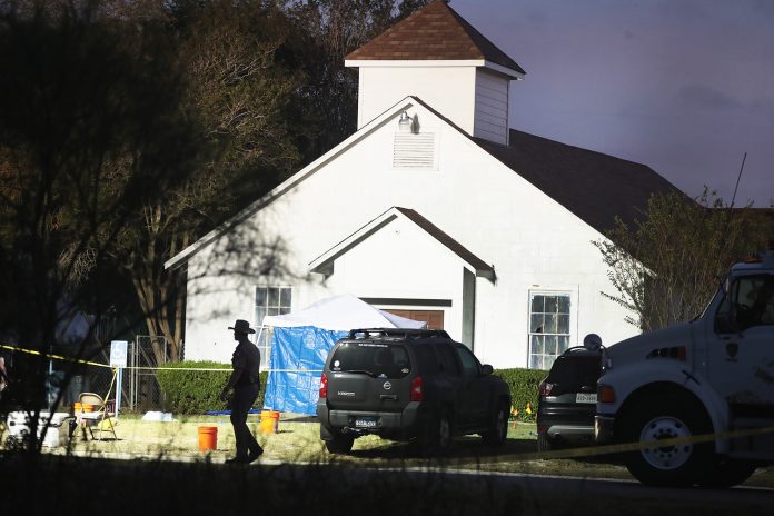 Primeira Igreja Batista de Sutherland Springs, palco do massacre que deixou 26 mortos no Texas
