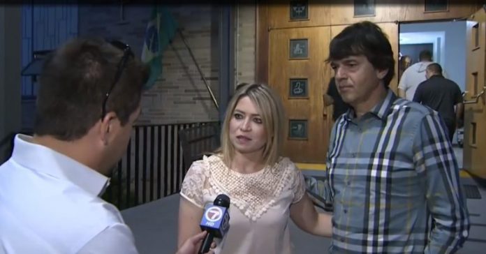 Elaine de Jesus e Alexandre Silva concedem entrevista ao canal 7 News Boston sobre o incêndio na casa do casal