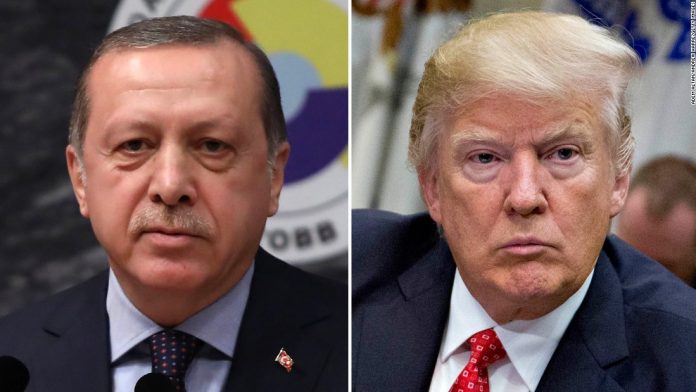 Presidente da Turquia, Recep Tayyip Erdogan e o presidente dos EUA, Donald Trump