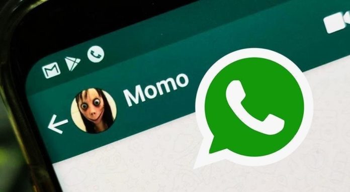 Boneca Momo no WhatsApp
