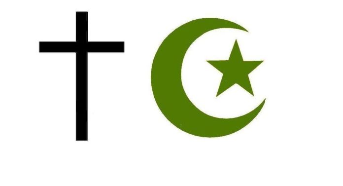 Símbolos do cristianismo e do islamismo