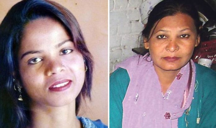Depois que Asia Bibi (esquerda) foi liberada do Paquistão, Shagufta Kausar (direita) foi colocada em sua cela. (Foto: Reprodução)