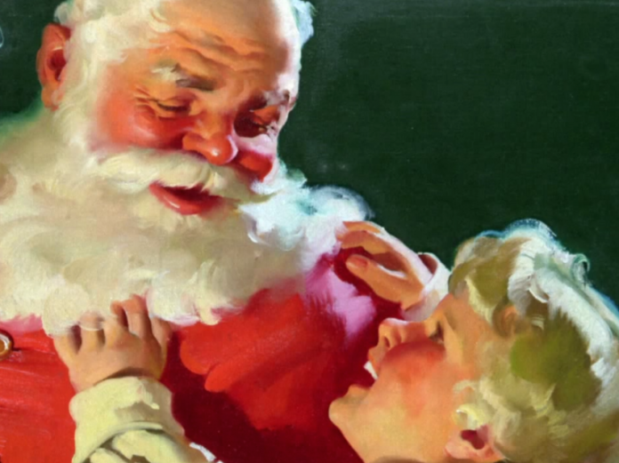 Papai Noel com uma criança