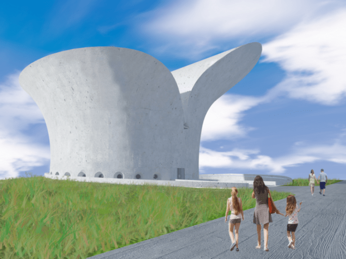 Com coautoria de Oscar Niemeyer e seu bisneto, Paulo Sérgio Niemeyer, o projeto arquitetônico do Museu da Bíblia expõe a aparência do local que deve receber cerca de 100 mil visitantes anualmente, em Brasília. (Imagem: reprodução / Instituto Niemeyer)