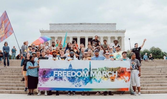 Cristãos ex-gays durante a “Freedom March” (“Marcha da Liberdade”)