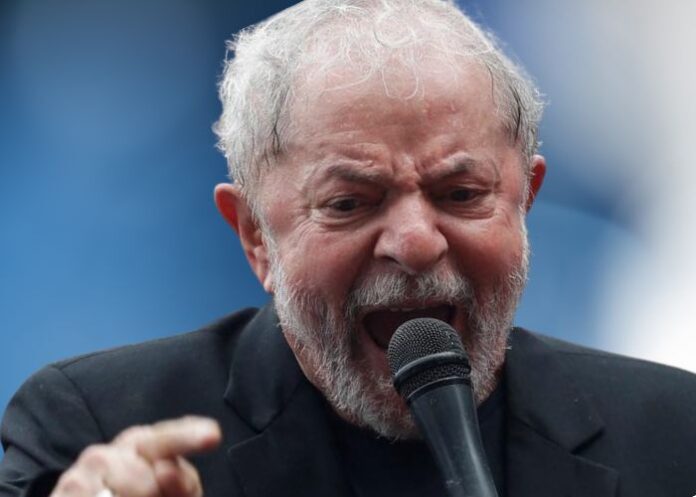 Lula gritando (Foto Reprodução MontagemFolhaGospel)
