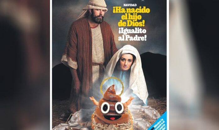 Capa desrespeita a fé cristã. (Foto: Twitter/RevistaMongolia)