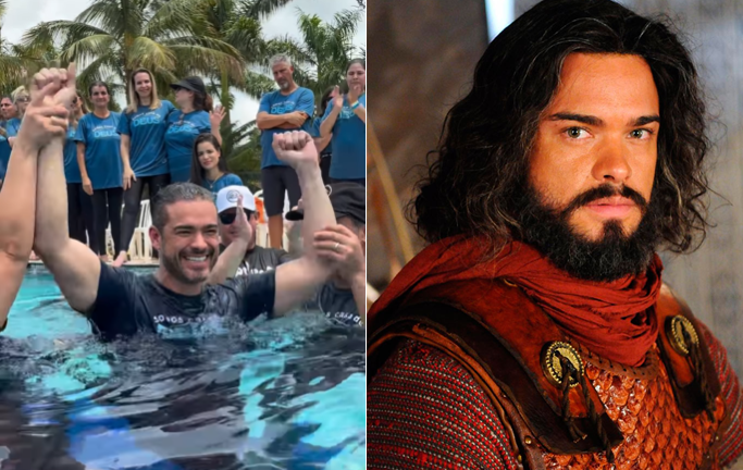 Sidney Sampaio, ator de novelas bíblicas, é batizado e declara: “Tudo se fez novo”